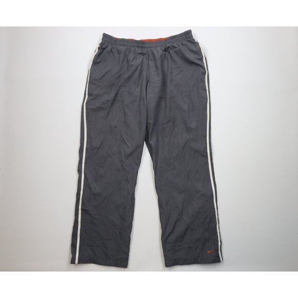Vtg Nike Mens XL Travis Scott Mini Swoosh Lined Wide Leg Windbreaker Pants Gray - Picture 1 of 16